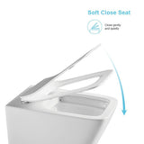 Wall-Hung 1-Piece 1.6 GPF/0.8 GPF High Efficiency Dual Flush Round Bowl Toilet in White Skirted All-in-One Seat Included - Super Arbor