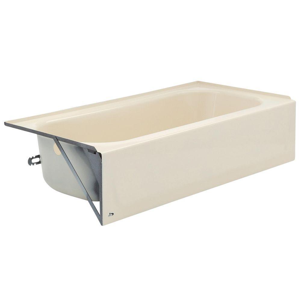 Aloha 60 in. Right Drain Rectangular Alcove Soaking Bathtub in White - Super Arbor