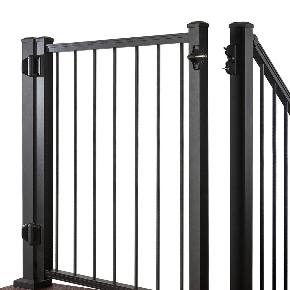 Trex 48-in L x 42-in H Charcoal Black Aluminum Deck Railing Gate (Assembly Required)