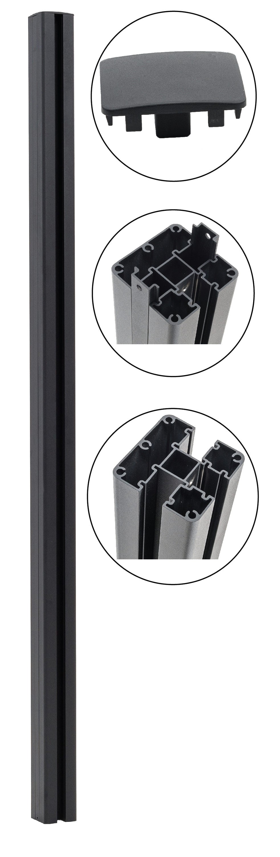 Infinity 8-ft H Black Composite Fence with Post Cap