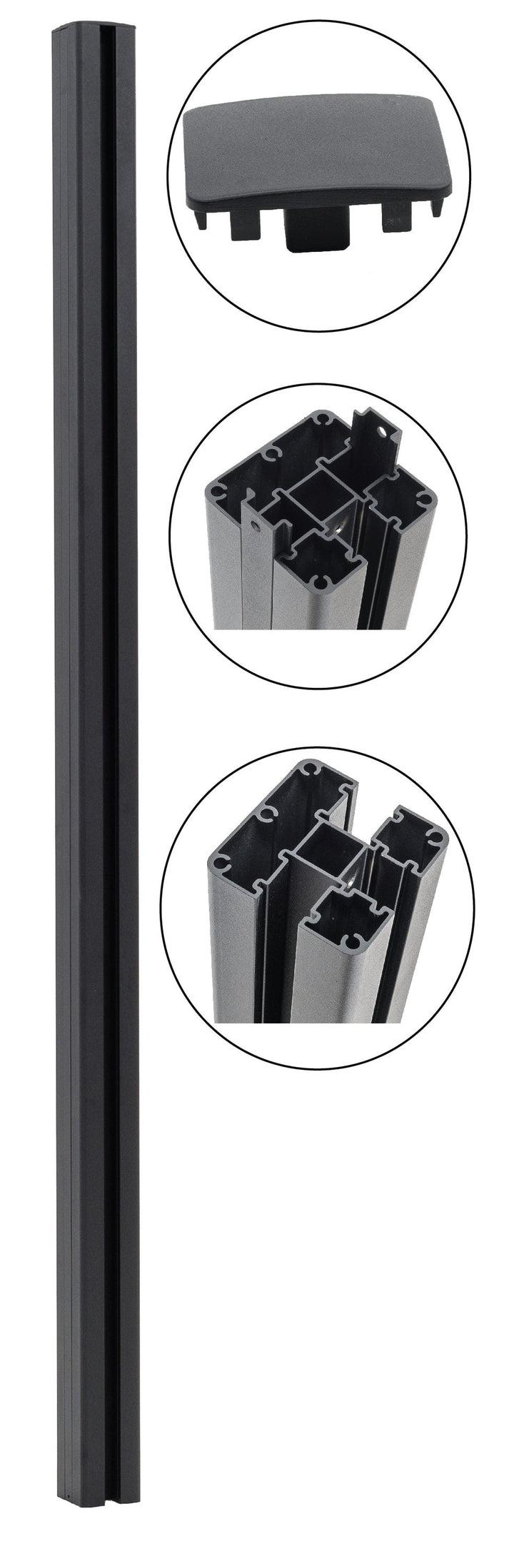 Infinity Euro 8-ft H Black Composite Fence with Post Cap
