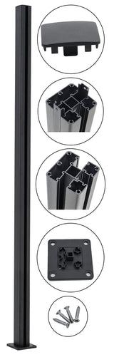 Infinity Euro 6-ft H Black Composite Fence with Post Cap