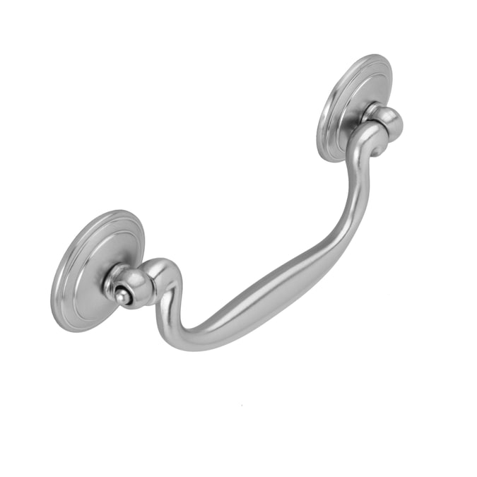 Sumner Street Home Hardware Furniture Hardware 4-in (102mm) Center to Center Satin Nickel Arch Bail/Drop Drawer Pull