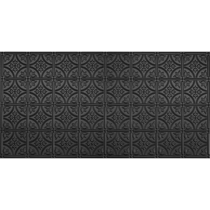 Dimensions 4-ft x 2-ft Matte Black Polystyrene Surface-mount Ceiling Tile (1-Pack, 8-sq ft / Case)