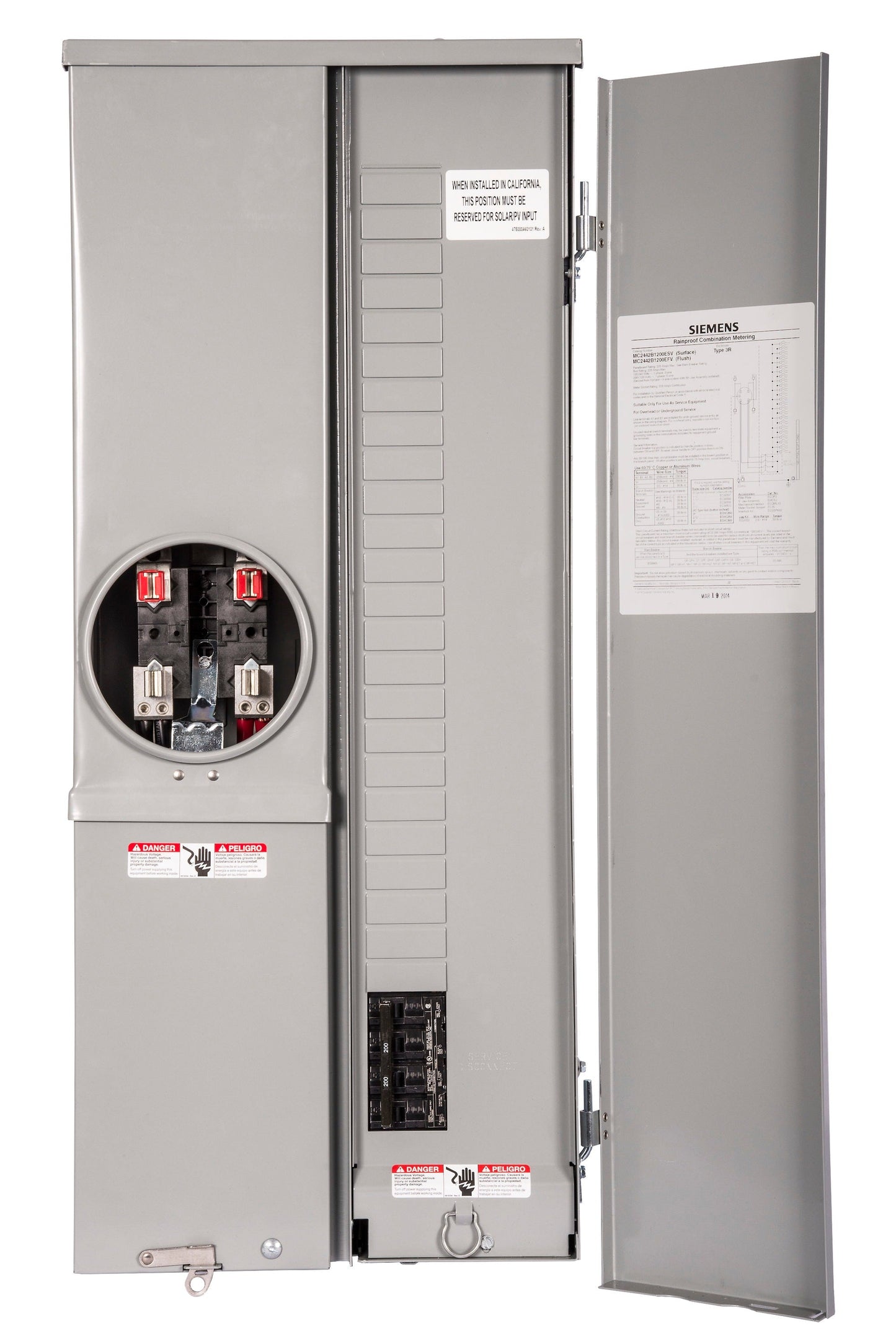 Siemens Siemens/Murray Brand 200-Amp 24-space load center - front view