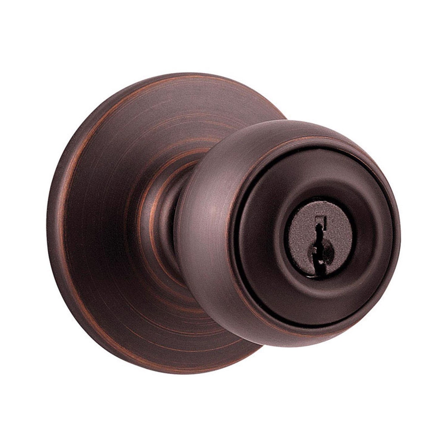 Kwikset Polo Venetian Bronze Keyed Entry Door Knob, ANSI/BHMA Grade 3, 1-3/4 in Max Door Thickness