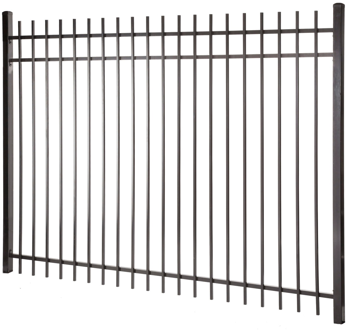 Kent 6-ft H x 8-ft W Black Steel Decorative Fence Panel