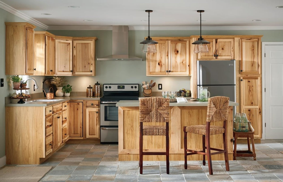 Diamond NOW Denver 27-in W x 35-in H x 23.75-in D Natural Rustic Hickory 1-Drawer Base Fully Assembled Cabinet (Raised Panel Square Style)