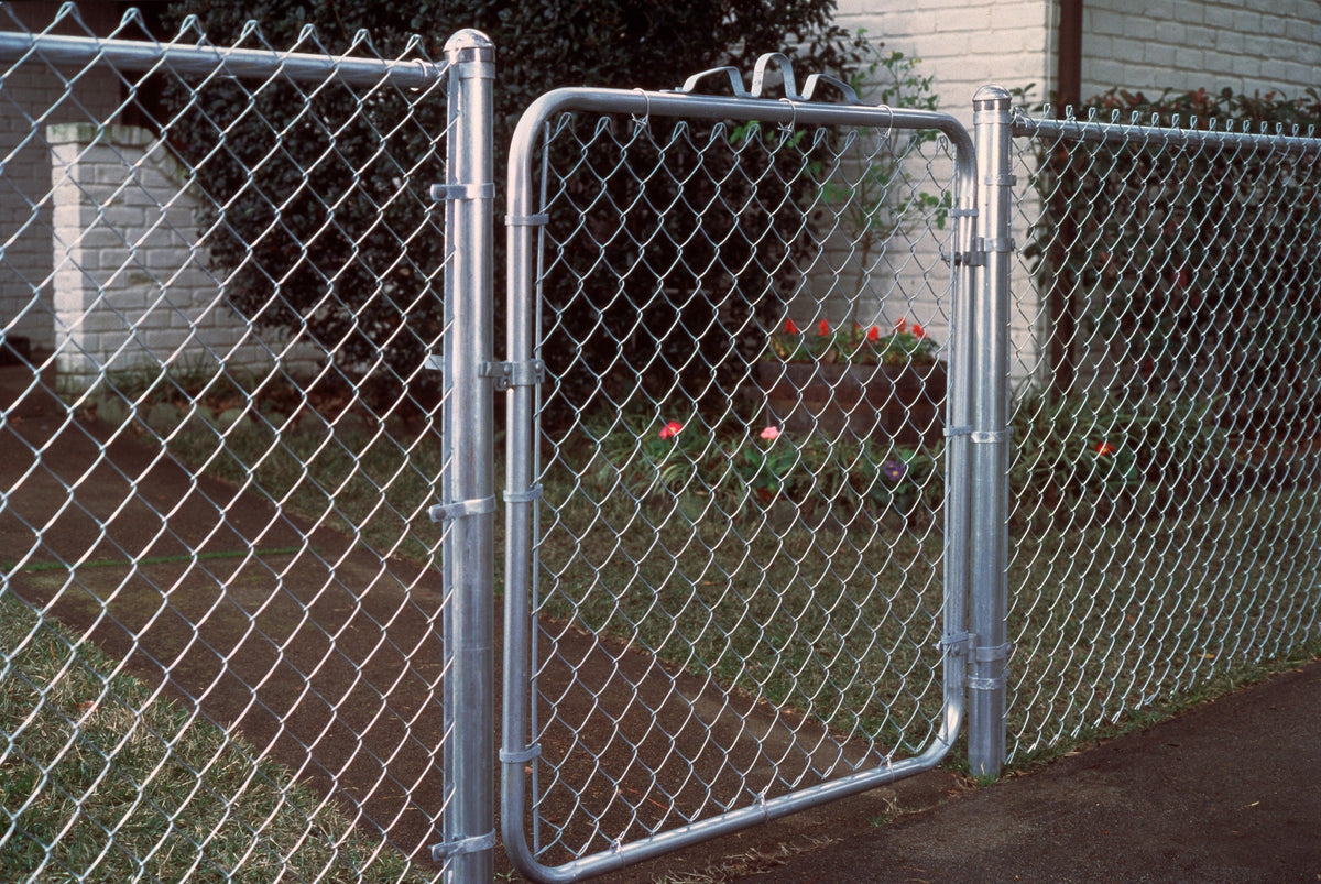 4-ft H x 3-1/2-ft W Galvanized Steel Walk-thru Chain Link Fence Gate with Mesh Size 2.375-in
