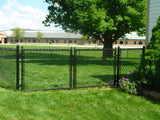 4-ft H x 10-ft W Vinyl Coated Vinyl-coated Steel Drive-thru Chain Link Fence Gate with Mesh Size 2-in
