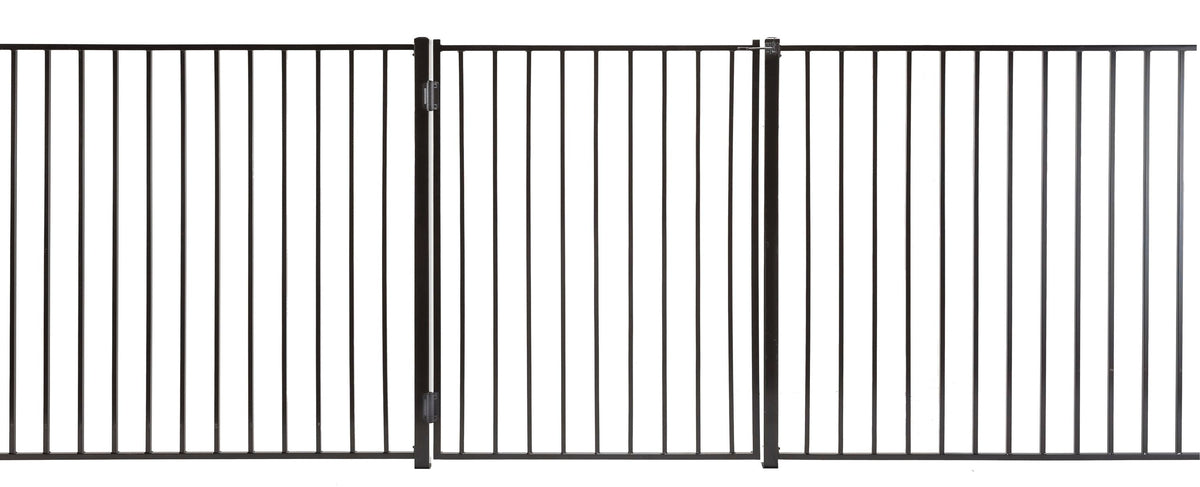 Monroe 5-ft H x 4-ft W Powder Coated Vinyl-coated Steel Flat-top Decorative Walk-thru Fence Gate