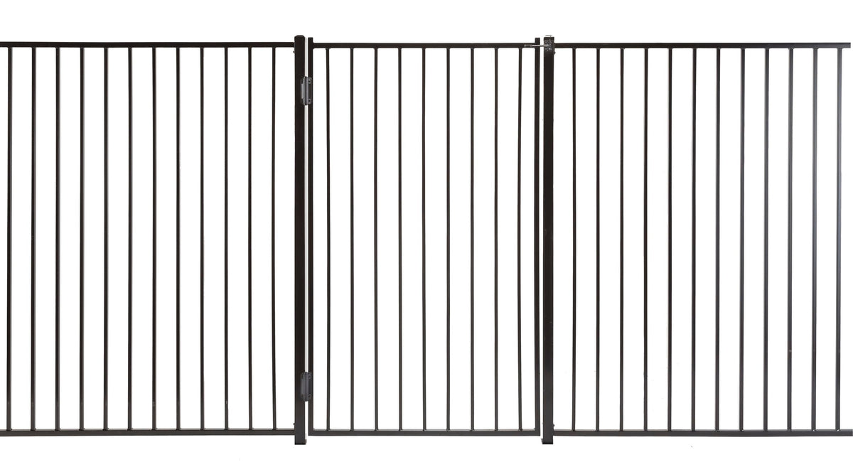 Monroe 6-ft H x 4-ft W Powder Coated Vinyl-coated Steel Flat-top Decorative Walk-thru Fence Gate