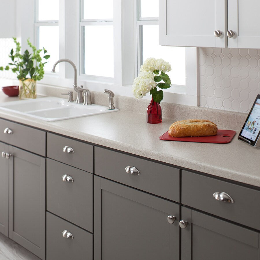VT Dimensions Wilsonart 6-ft 4588-60 Kalahari Topaz Matte Straight Laminate Kitchen Countertop with Integrated Backsplash