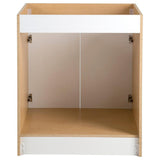 Benton Assembled 30x34.5x24 in. Sink Base Cabinet with False Drawer Front in White - Super Arbor