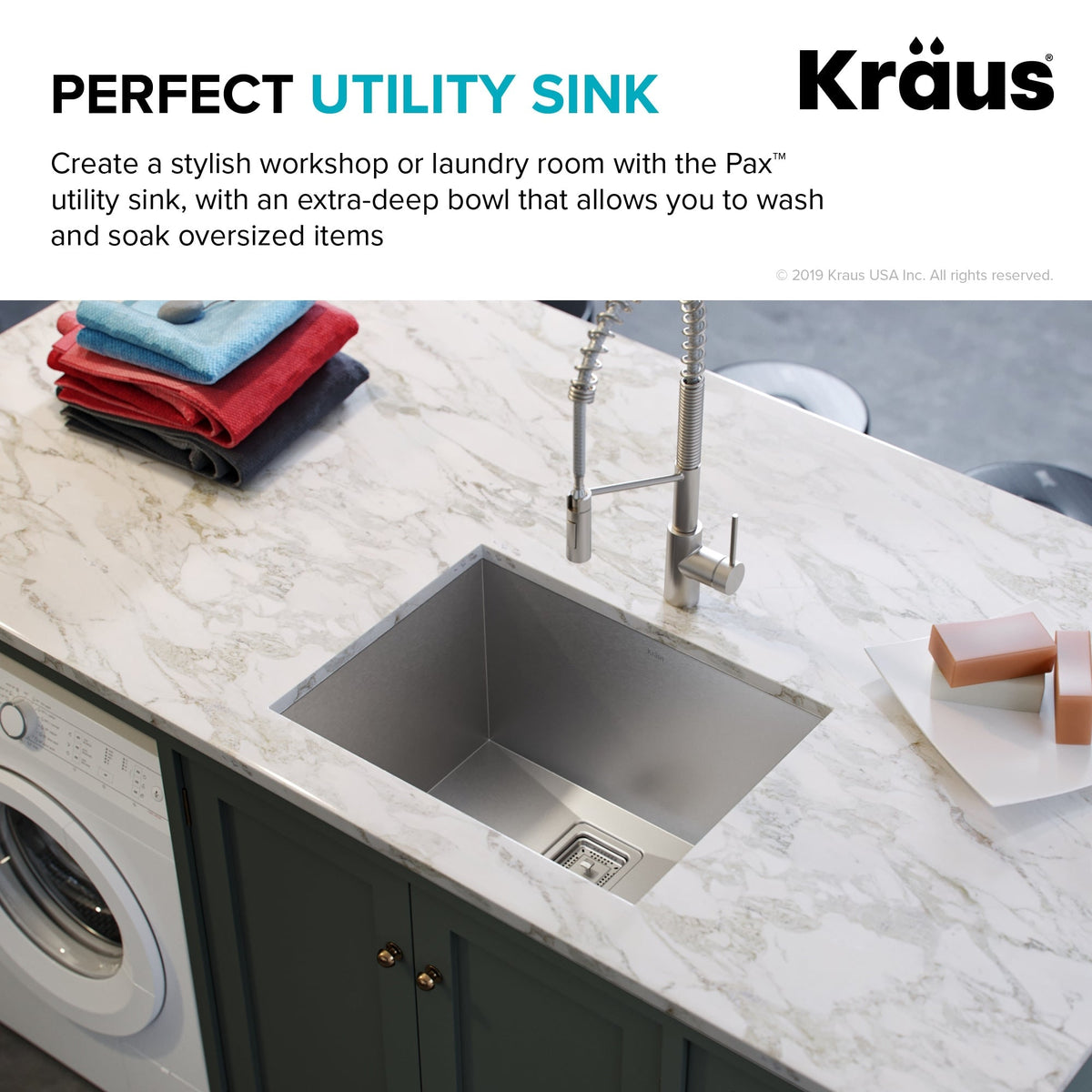 Kraus Stainless Steel Undermount Laundry Sink 18.5" x 24"