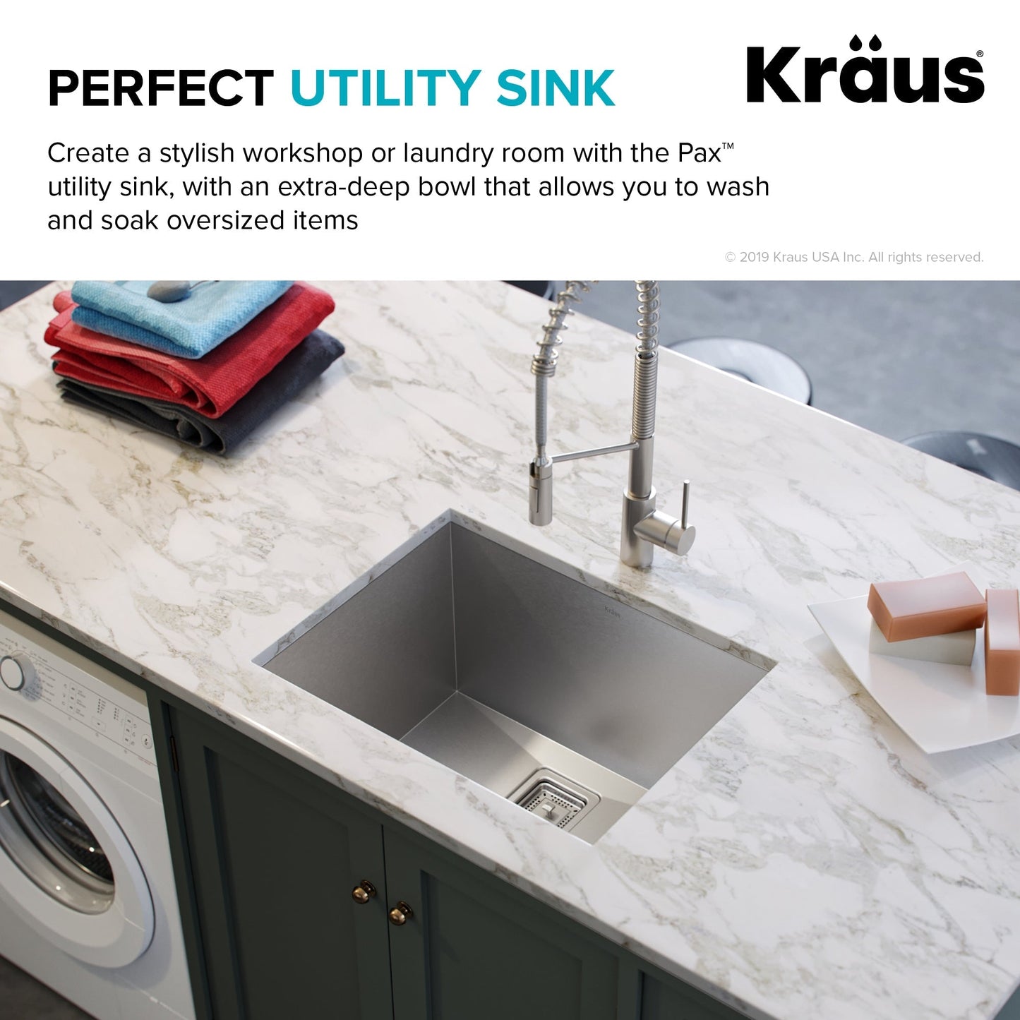 Kraus Stainless Steel Undermount Laundry Sink 18.5" x 24"