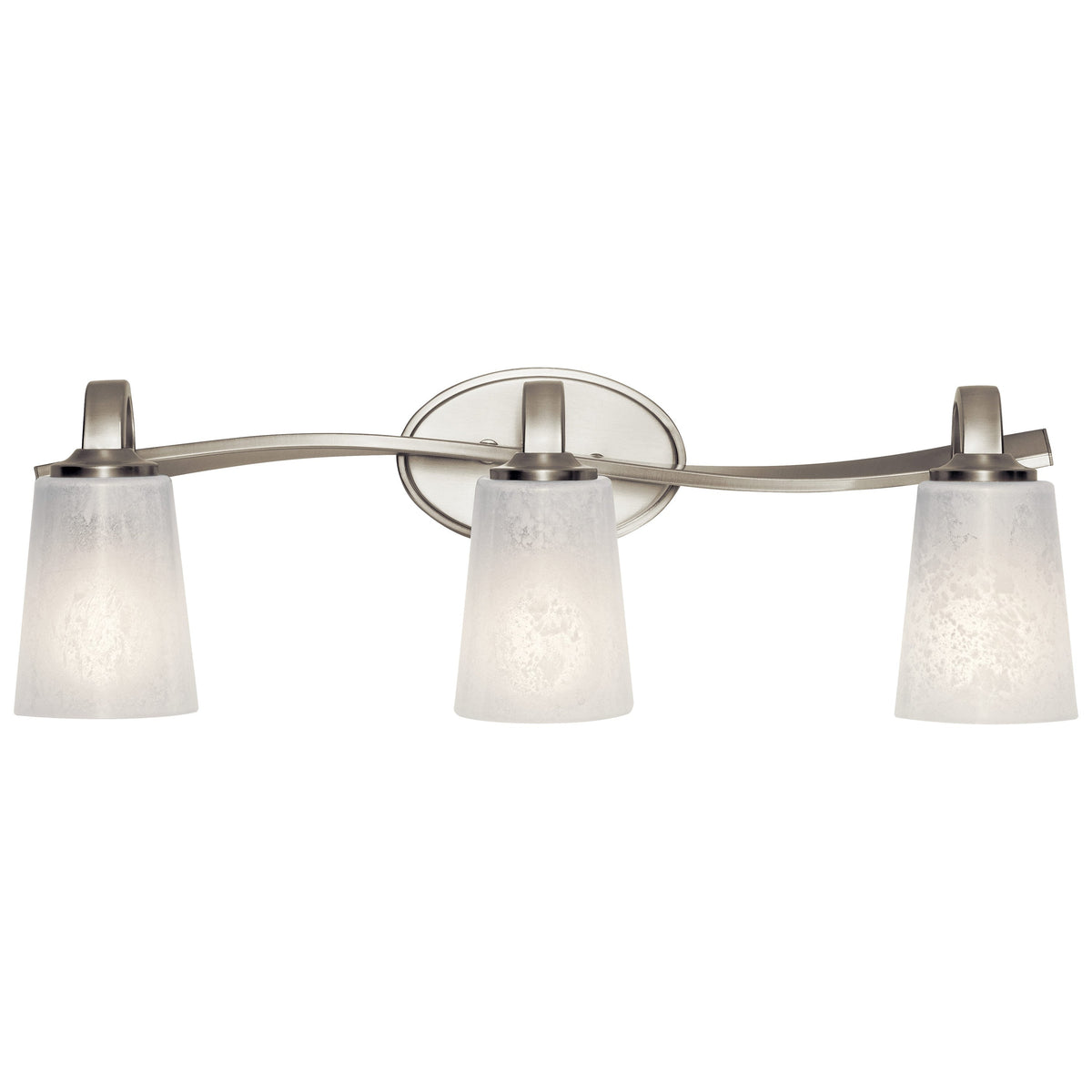 Kichler Oxby 24.5-in 3-Light Brushed Nickel Modern/Contemporary Vanity Light