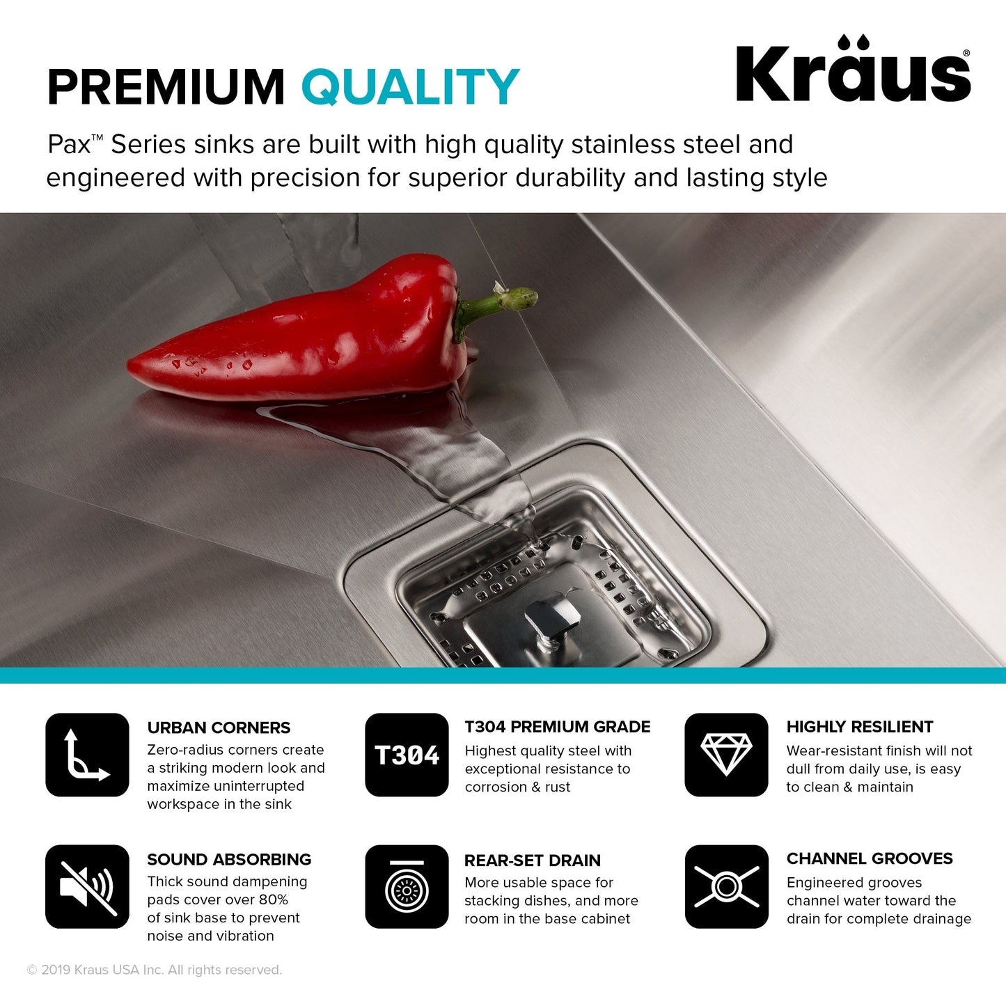 Kraus Stainless Steel Undermount Laundry Sink 18.5" x 24"