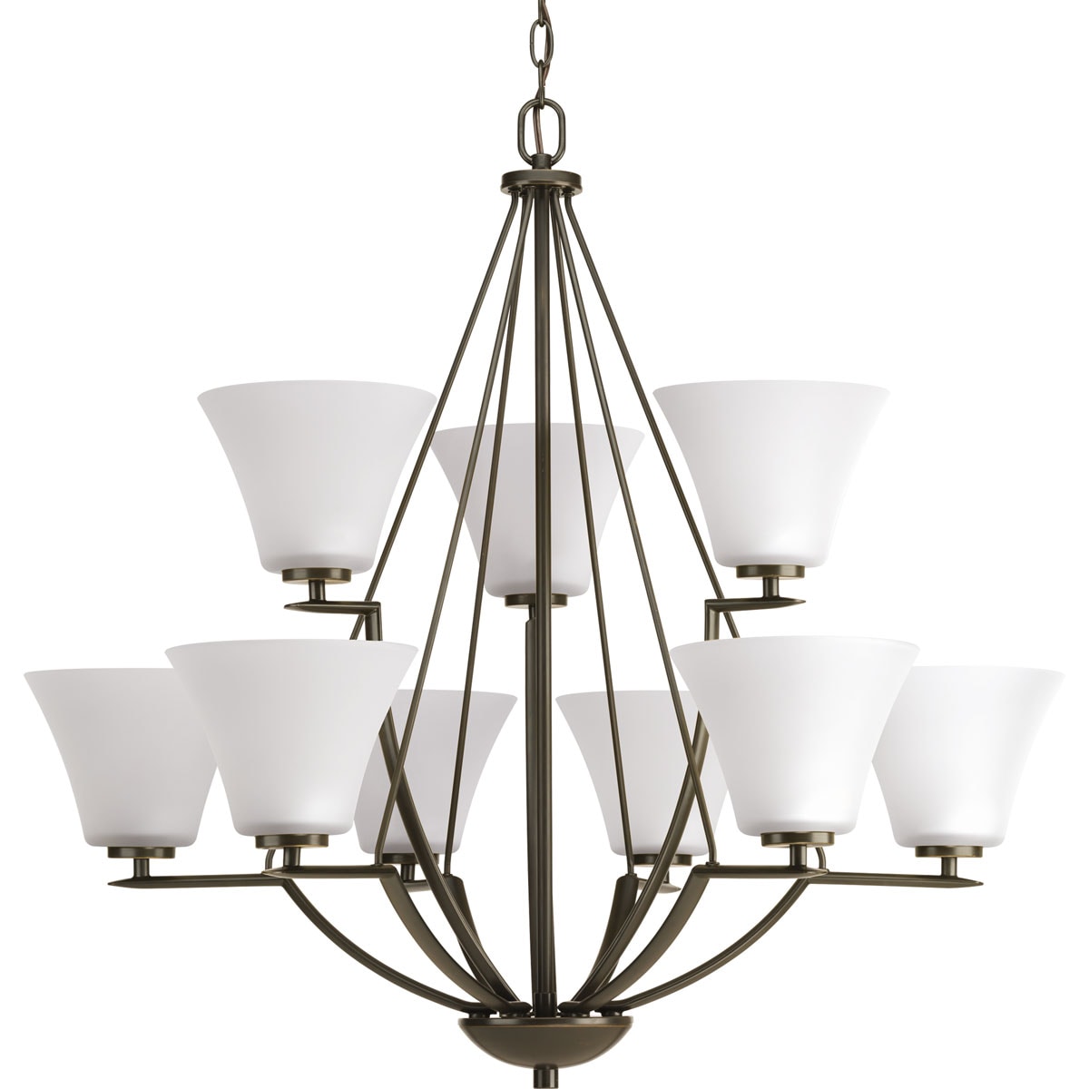 Progress Lighting Bravo 9-Light Antique Bronze Transitional Chandelier