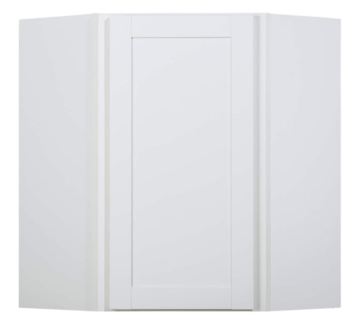 Diamond NOW Arcadia 12-in W x 30-in H x 24-in D White Diagonal Corner Wall Fully Assembled Cabinet (Recessed Panel Shaker Style)