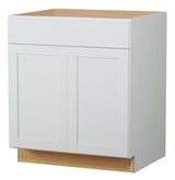Diamond NOW Arcadia 30-in W x 35-in H x 23.75-in D White 1-Drawer Base Fully Assembled Cabinet (Recessed Panel Shaker Style)