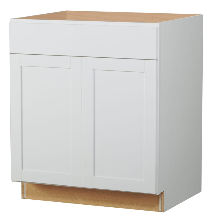 Diamond NOW Arcadia 30-in W x 35-in H x 23.75-in D White 1-Drawer Base Fully Assembled Cabinet (Recessed Panel Shaker Style)