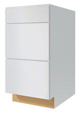 Diamond NOW Arcadia 24-in W x 35-in H x 23.75-in D White 3-Drawer Base Fully Assembled Cabinet (Recessed Panel Shaker Style)