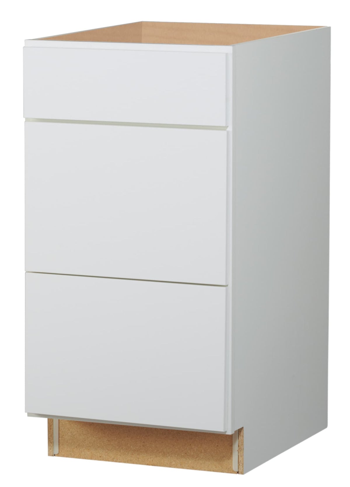 Diamond NOW Arcadia 18-in W x 35-in H x 23.75-in D White 3-Drawer Base Fully Assembled Cabinet (Recessed Panel Shaker Style)