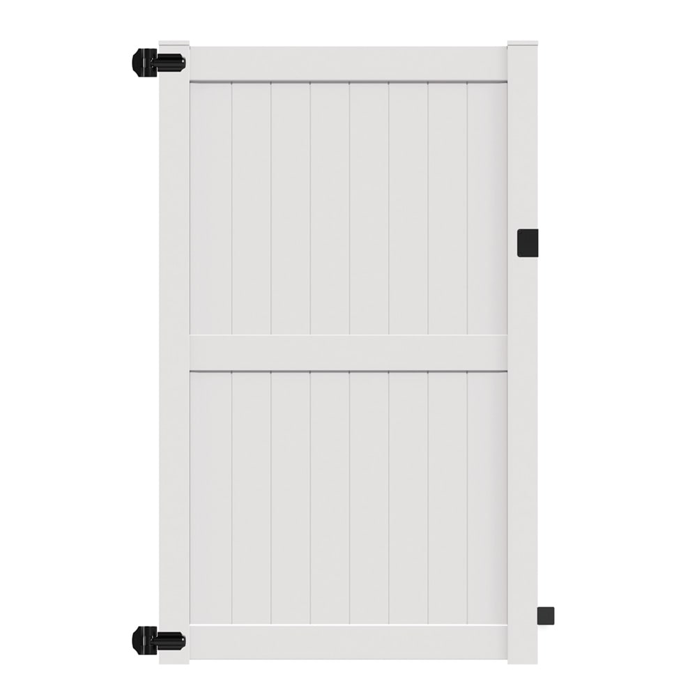 Freedom Hampton 8-ft H x 5-ft W White Vinyl Fence Gate Kit (Unassembled)