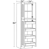 Home Decorators Collection Grayson 24 in. W x 24 in. D x 84 in. H Assembled Plywood Pantry Kitchen Cabinet in Pacific White with 4ROT Soft Close