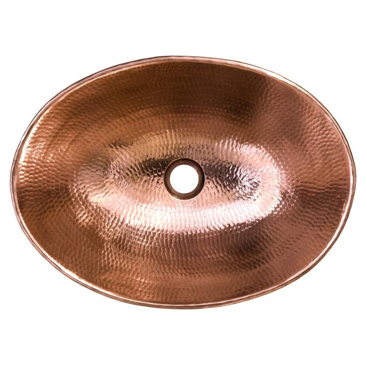 Premier Copper Products Oval Wired Rim Hammered Copper Vessel Sink in Polished Copper
