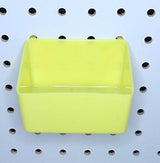 PEG BOARD Yellow Plastic Part Bins  Hooks to Peg Tool Board - Workbench Pegboard Holder 10 PACK