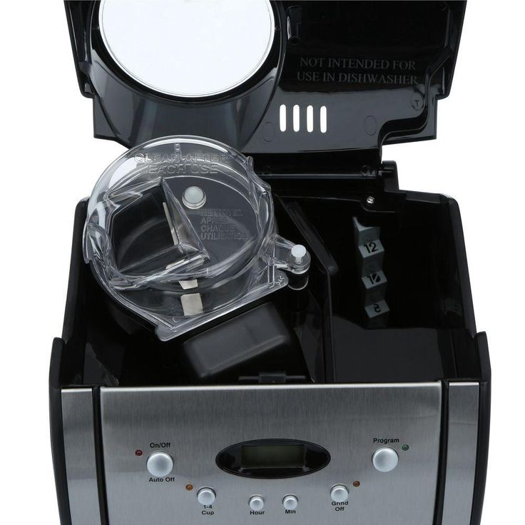 Grind and Brew 12-Cup Automatic Black Drip Coffee Maker with Built-In Grinder