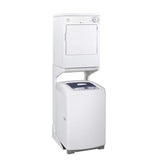 GE 3.6-cu ft Stackable Portable Electric Dryer (White on White)
