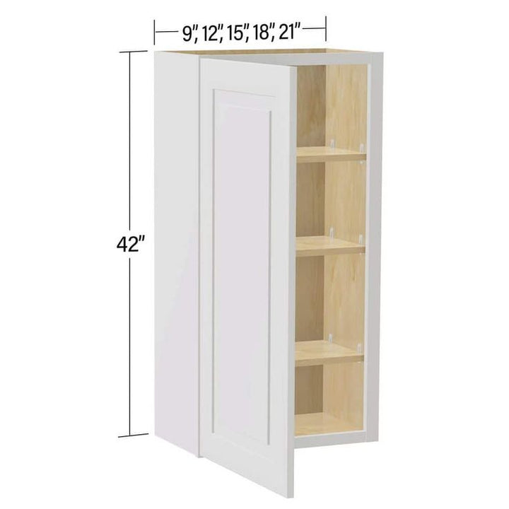 Home Decorators Collection Grayson 21 in. W x 12 in. D x 42 in. H Assembled Plywood Wall Kitchen Cabinet in Pacific White with Soft Close