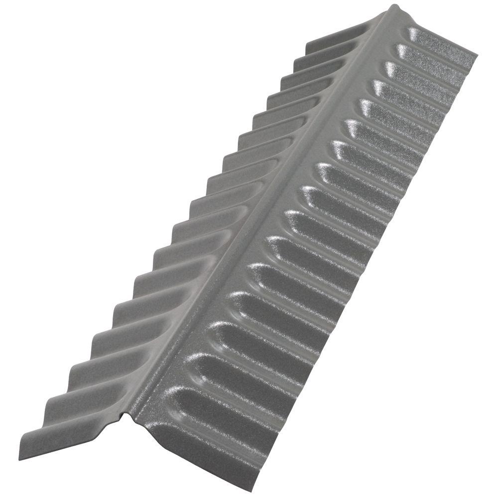4 ft. Castle Grey Polycarbonate Roof Panel Ridge Cap