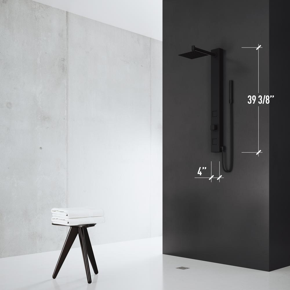Orchid 39.375 in. 2-Jet High Pressure Shower System with Fixed Rainhead and Handheld Dual Shower in Matte Black - Super Arbor