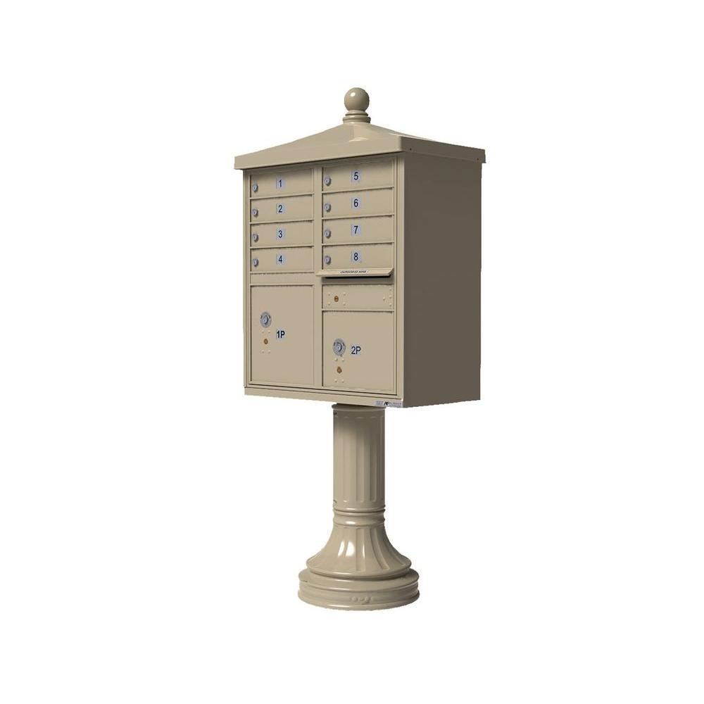Vital 1570 8 Mailboxes 2 Parcel Lockers 1 Outgoing Pedestal Mount Cluster Box Unit - Super Arbor