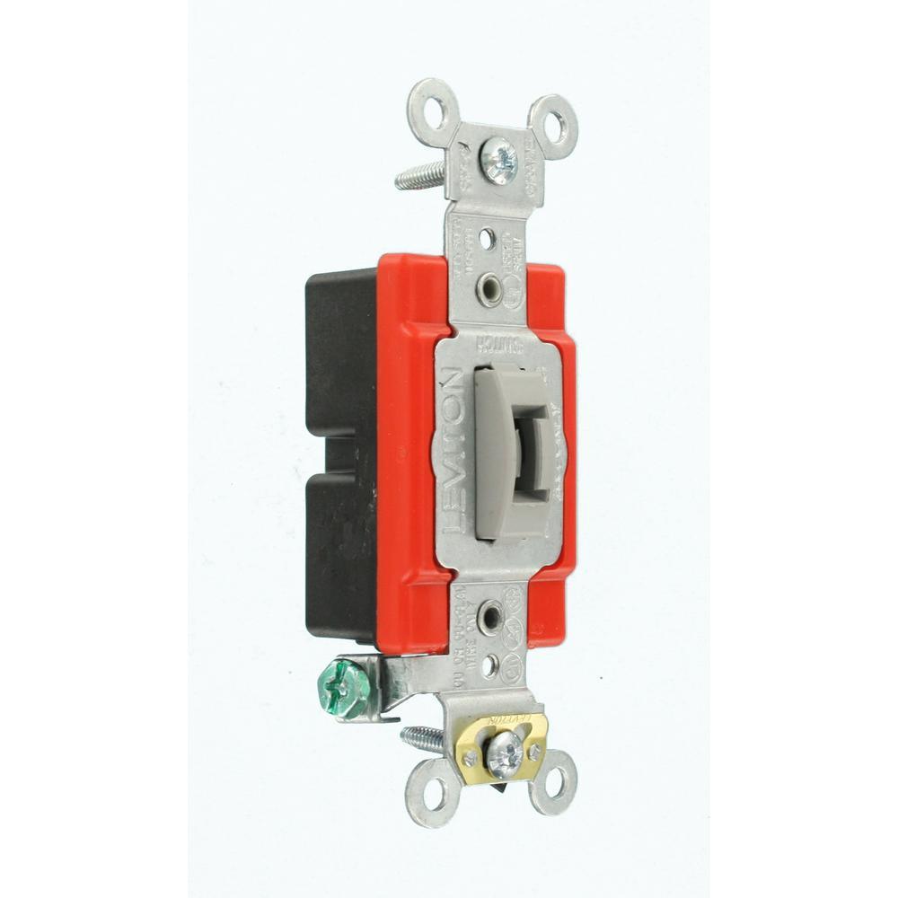 20 Amp Industrial Grade Heavy Duty Single Pole Locking Toggle Switch, Gray - Super Arbor