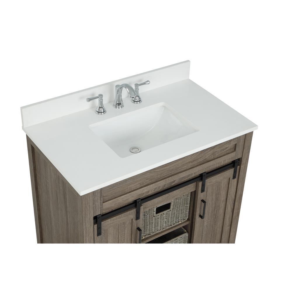 43 in. W x 22 in. D x 0.75 in. H Quartz Vanity Top in Snow White with White Basin - Super Arbor