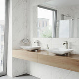 VIGO Hibiscus White Handmade Countertop Matte Stone Square Vessel Bathroom Sink in Matte White