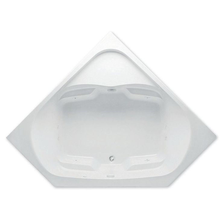Cavalcade 60 in. Acrylic Center Drain Corner Drop-In Whirlpool Bathtub in White