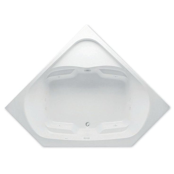 Cavalcade 60 in. Acrylic Center Drain Corner Drop-In Whirlpool Bathtub with Heater in White