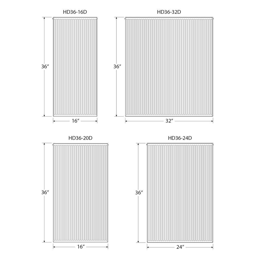 36 in. H x 32 in. L Hot Water Panel Radiator Package in White - Super Arbor