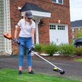 YARD FORCE 60-Volt Cordless Lithium-ion 16 in. Electric String Trimmer with Battery and Fast Charger Included