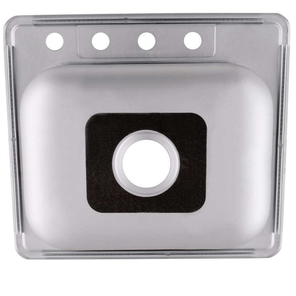 Drop-In Stainless Steel 25 in. 4-Hole Single Bowl Kitchen Sink - Super Arbor