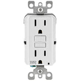 15 Amp 125-Volt Duplex Self-Test Tamper Resistant/Weather Resistant GFCI Outlet, White - Super Arbor