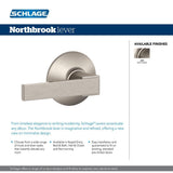 Northbrook Satin Nickel Passage Hall/Closet Door Lever with Upland Trim - Super Arbor