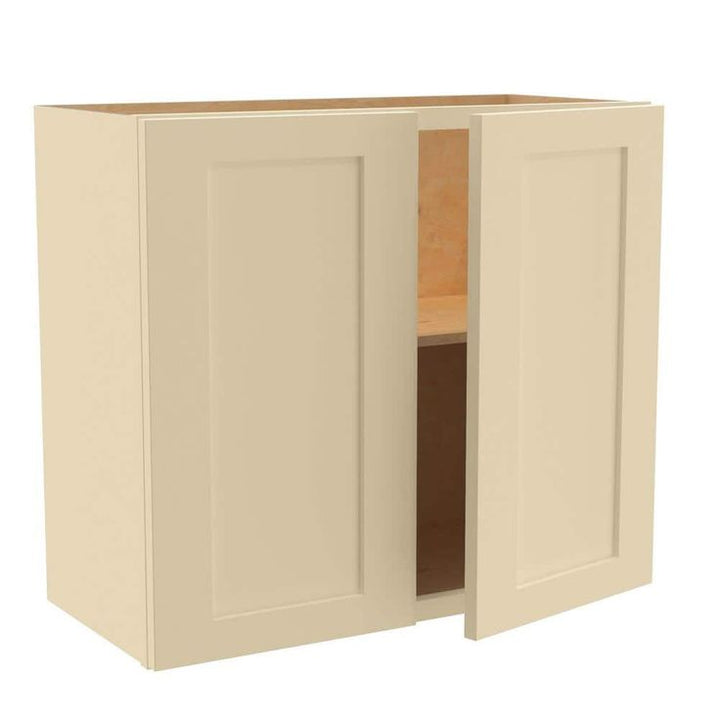 Home Decorators Collection Newport 27 in. W x 12 in. D x 24 in. H Assembled Plywood Wall Bridge Kitchen Cabinet in Blended Cream with Soft Close