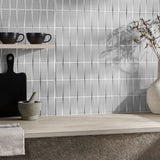 Tilebar Colorplay Steps Gray 4.5x18 3D Crackled Glossy Ceramic Tile